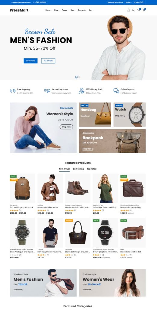 pressmart modern woocommerce wordpress theme